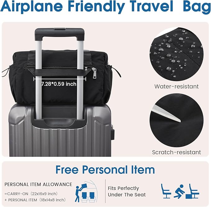 G4Free Small Gym Bag for Women 14 Inch Mini Gym Duffle Bag with Wet Compartment Cute Duffel for Travel Sport Workout (Black)