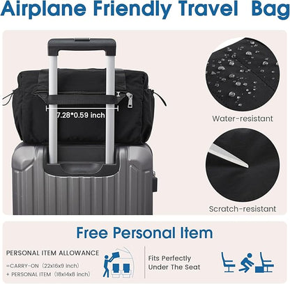 G4Free Small Gym Bag for Women 14 Inch Mini Gym Duffle Bag with Wet Compartment Cute Duffel for Travel Sport Workout (Black)