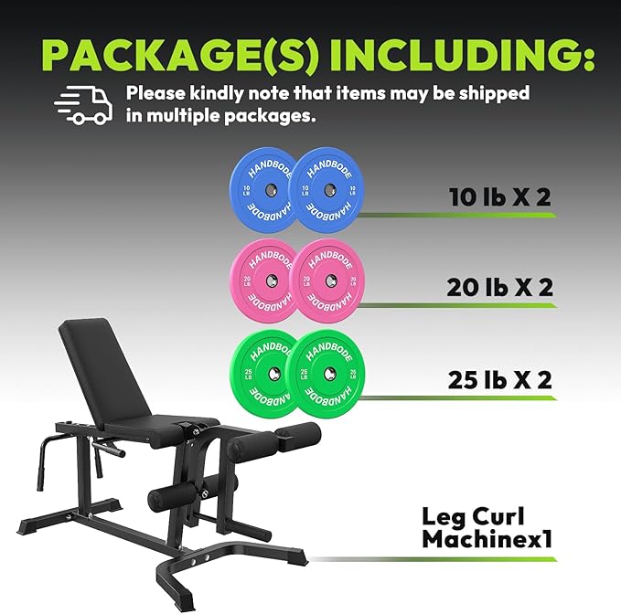Leg Extension and Curl Machine, Adjustable Leg Curl Machine with Weight Plates Set, Seated Leg Extension and Lying Curl Machine for Lower Body Workouts, Leg Workout Equipment for Home Gym