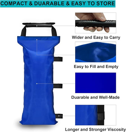SANWAY 120 LBS (Unfilled) Sand Bags for Canopy Weights, Windproof-Portable and Durable to Secure Tents, Canopies, and Umbrellas-Blue