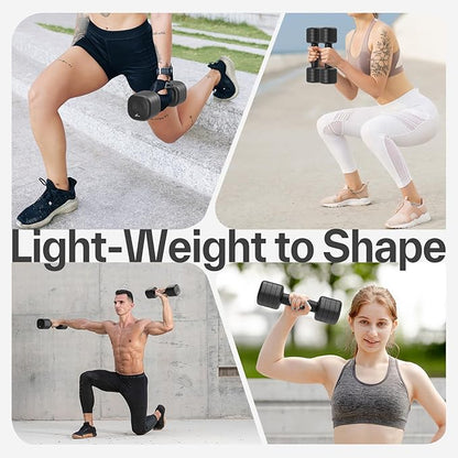 Adjustable Dumbbell Set of 2: Sportneer 4 in 1 Free Weights Dumbbells Set for Women, Hand Weights for Women at Home, Each 2lb 3lb 4lb 5lb Weights with Soft Rubber Handle for Home Gym Exercise Training