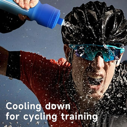 24oz Bike Water Bottle, Squeeze Water Bottle Leakproof BPA Free with Capacity Scale w/Pull Top Lid, Reusable, for Bicycle, Gym,Camping, Hiking 2 Pack