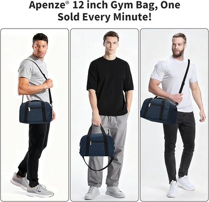 Small Gym Bag Carry On Bag - 12 in Mini Duffle Bag Lightweight for Overnight Travel- Navy Blue