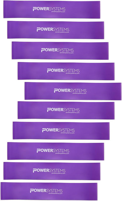 Power Systems Mini Versa Loops - Commercial Grade Resistance Bands for Physical Therapy, Strength & Fitness Training at Home or Gym - 10 Pack