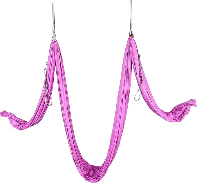 HECASA Aerial Silks Yoga Swing Set, Aerial Yoga Hammock w/Daisy Chain for Home, Inversion Exercises, Strength Training and Starter Kit