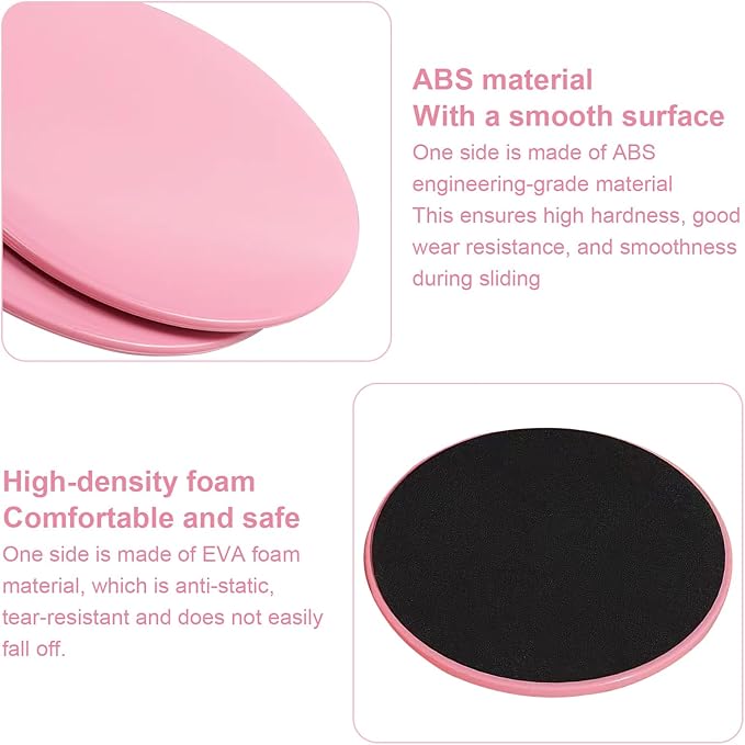 Exercise Core Sliders Glid Discs 2 Pack - Dual-Sided Workout Sliding Discs for Home Gym, Pilates, Physical Therapy, Ab & Full Body Training