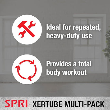SPRI Xertube Resistance Bands with Handles – All Exercise Cords Sold Separately with Home Gym Workout Fitness Door Anchor Attachment Option