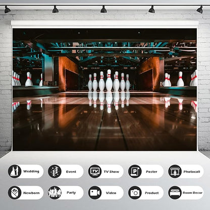 Bowling Backdrop Let's Strike Up Some Fun Photography Background Bowling Birthday Party Backdrop Decors Indoor Bowling Club Backdrop Sport Game Background Kids Adults Photo Studio Props 20x10ft