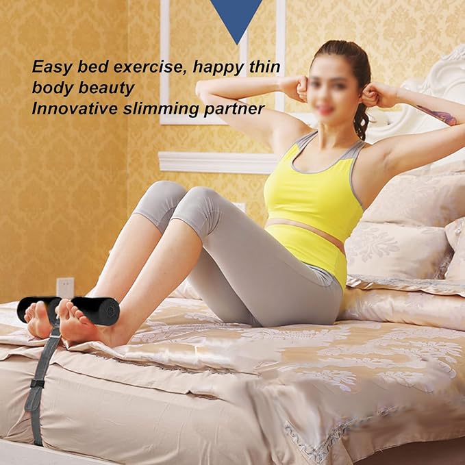 Adjustable Sit Up Bar | Home Abdominal Workout Equipment | No Installation Strength Training Device for Door/Bed Use | Portable Sit Up Assistant for Office & Travel