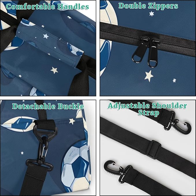 Personalized Soccer Gym Duffel Bags for Kids Boys with Custom Name Sport Bags for Training Travel Overnight Weekender