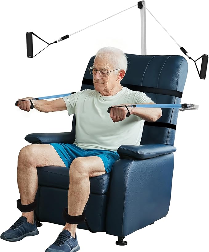 FSA or HSA Eligible, Arm and Leg Exerciser for Seniors, Shoulder Exercise Equipment, Total Body Rehabilitation, Full Body Workout Rehab, Stretch Equipment, 3-Level Adjustable Resistance, Foldable