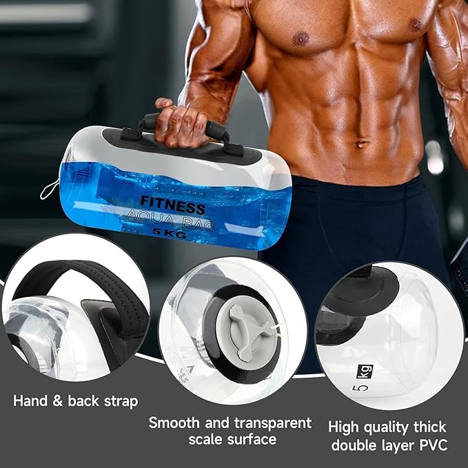 5kg Fitness Weight Water Bag, Adjustable Water-Infused Training Bag, Ideal for Weightlifting and Strength Training - with Air Pump