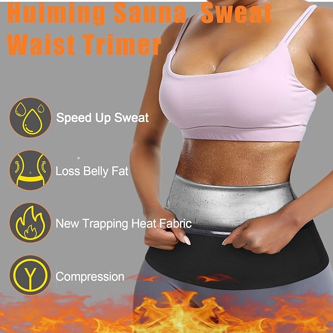 huiming Sauna Suit Waist Trimmer for Women Waist Trainer sweat band for stomach Belt Lower Belly Plus Size