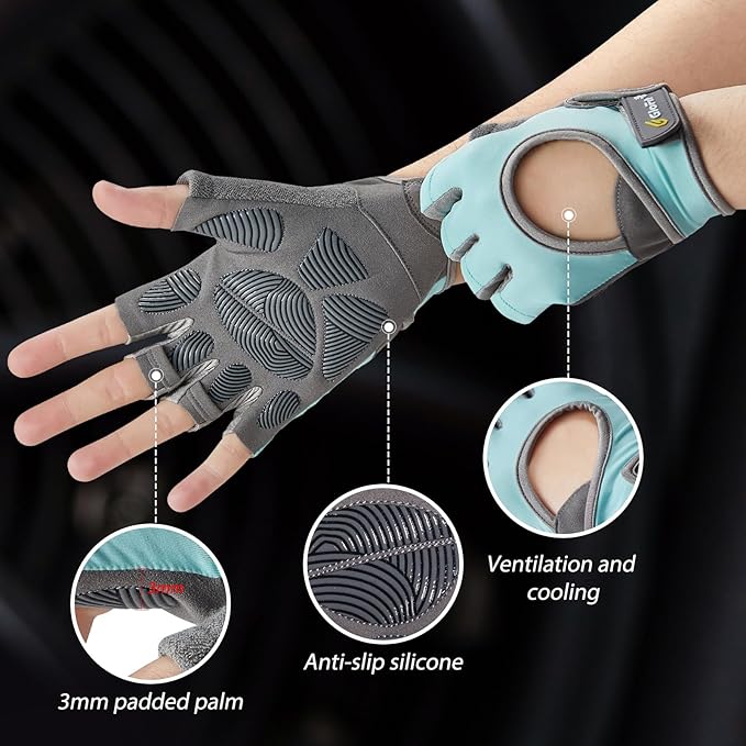 Workout Gloves for Women Men, Lightweight Weight Lifting Glove Breathable Fingerless Gym Gloves, Exercise, Fitness, Training, Cycling