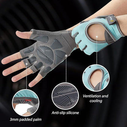 Workout Gloves for Women Men, Lightweight Weight Lifting Glove Breathable Fingerless Gym Gloves, Exercise, Fitness, Training, Cycling