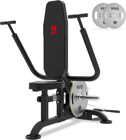 HVO Seated Dip Machine Tricep: Dip Machine Exercise for Biceps Plate Loaded Home Gym Strength Training Equipment