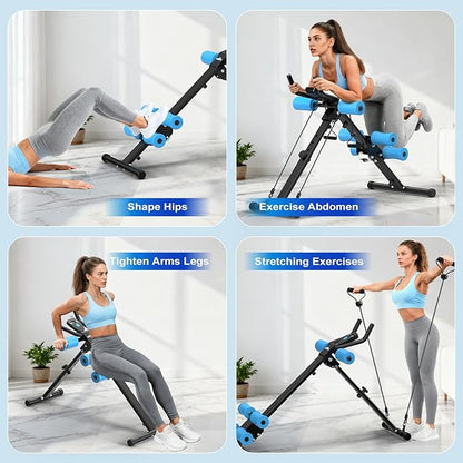 RELIFE REBUILD YOUR LIFE AB Workout Machine Adjustable Ab Trainer Machine Foldable Ab Cruncher Strength Training Equipment for Home Gym, Full Body Workout Equipment 440 LBS