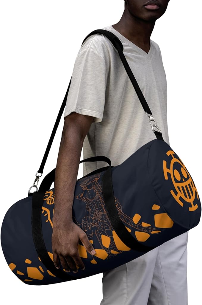 Anime Gym Bag for Women Men - Large Capacity Waterproof Workout Fitness Travel Sports Bags Fashion Street Camping ExpandaCLe Carry On Duffle Bag For Couple (Black OP) PTY