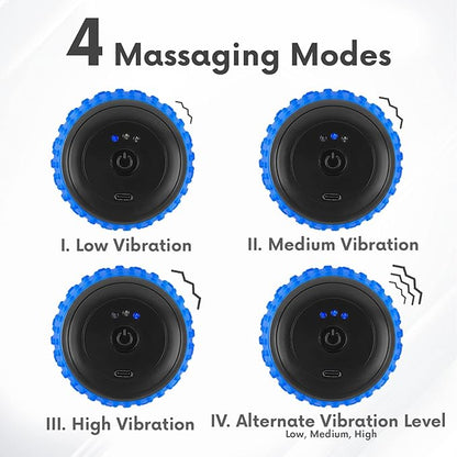 ZeenKind Vibrating Peanut Massage Ball for Plantar Fasciitis, Muscle Pain Relief with 4 Speed, Deep Tissue Therapy for Myofascial Release & Muscle Recovery, Neck Back Foot Roller Massager