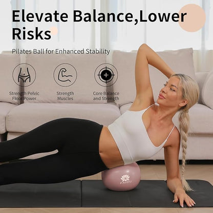 Pilates Ball 10-inch Core, Anti-Explosion and Anti-Slip Mini Yoga Balls, Suitable for Pilates, Yoga, Core Training, Physical Therapy, Balance, Stability, Stretching Exercises