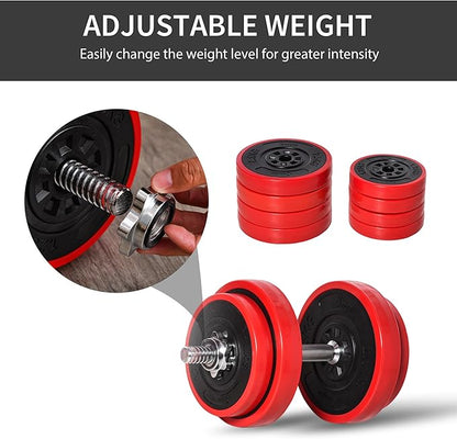 Soozier Adjustable Dumbbell Set, Convertible to Barbell Weight Set for Home Gym Women and Men Weight Lifting Training.