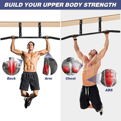 ATENTO Pull Up Bar, Chin Up Bars Ceiling Mount, Workout for Home Gym, Beam, Crossfit - Heavy-Duty, Foam Grip, Easy installation