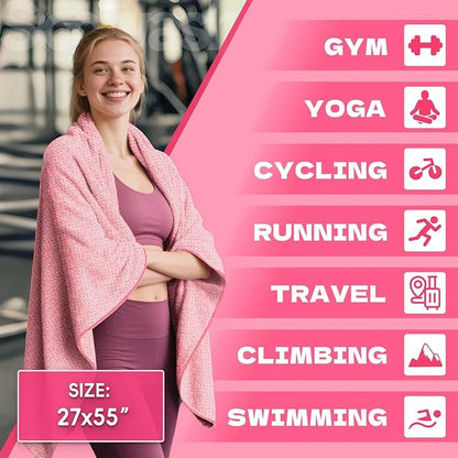 Microfiber Gym Towels for Showering Working Out Quick Dry Negative ions Large Middle Small Sizes Lightweight Gym Towel for Men Women Tennis Sports Towels for Body Hot Yoga Fitness Essentials