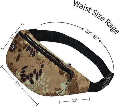 Fanny Pack for Men Women, Waterproof Sports Waist Bag Pack, Belt Bag for Travel Hiking Running