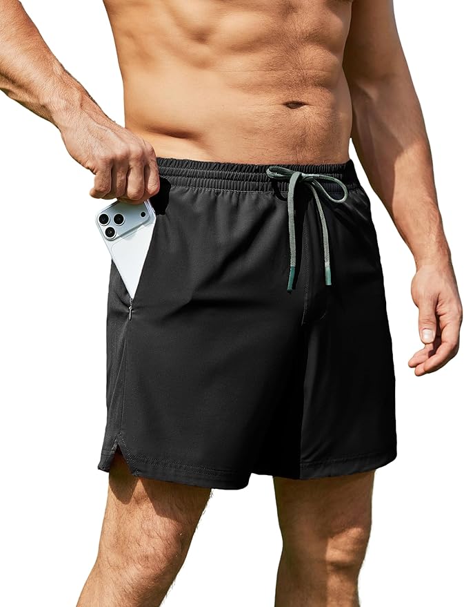 Men 2 in 1 Running Shorts with Compression Liner 5" 7" Quick Dry Workout Athletic Shorts with Pockets Towel Loop