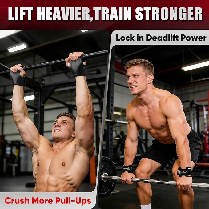 Weight Lifting Straps (Pair) JUPITER Non-Slip Wrist Support for Deadlifts & Powerlifting