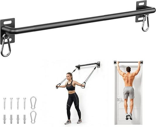 Pull Up Bar for Doorway and Wall Mount - Chin Up Bars for Home Gym, 36‘’/52‘’ in Upper Body Workout Equipment with 500 lbs Capacity, Portable Thickened Steel Construction, Joist Mounted