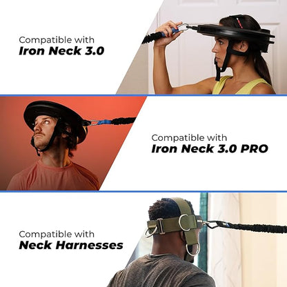 Iron Neck Resistance Band, Durable Exercise Band with Steel Carabiners for Neck Training, Strength Workouts, Stretching, and Rehab
