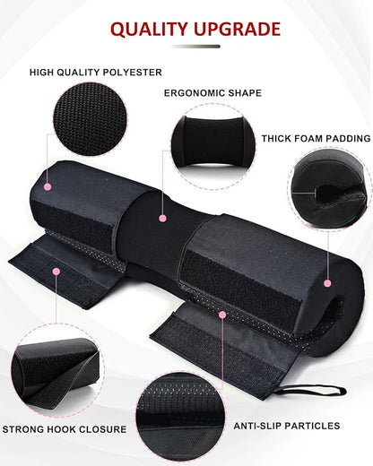 Barbell Squat Pad Nylon Padding AntiSlip- Thick Foam Barbell Pad for Squats Cushion, Lunges&Bar Padding for Hip Thrusts - Standard Weight Bar Pad - Provides Cushion to Neck Shoulders Training
