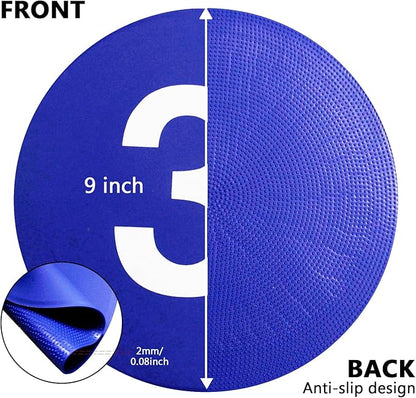 9 Inch Poly Spots, 10/24 Anti-Slip Spot Markers Floor Spots, Waterproof Flat Filed Cones Poly Dots for Agility Drills, Basketball, Football Training, Sport Activities and Exercise