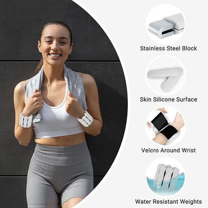 Wrist Ankle Weights for Women Men, Leg Arm Wrist Weights Bangles 1lb*2 2lb*2 Wearable Weights Pilates Weighted Bracelet for Strength Training Walking Swimming Yoga Physical Therapy