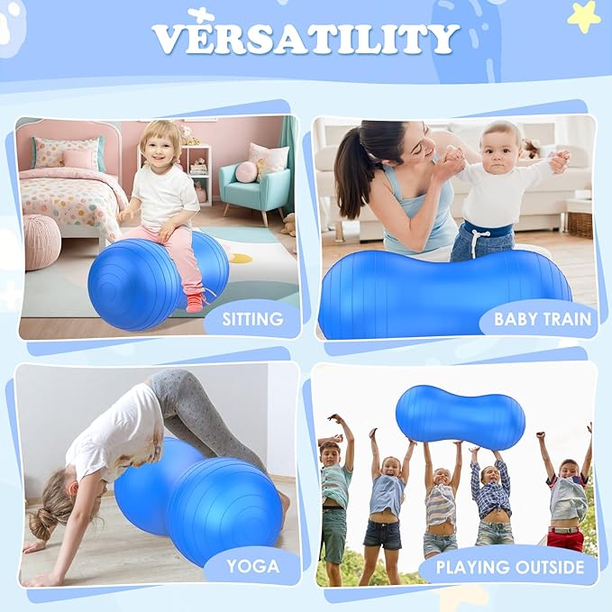 Sensory Peanut Ball, Sensory Toys for Kids with Autism, Physical Therapy Equipment, Designed to Train Kids’ Balance and Coordination Skills, Suitable for School or Home Therapy, Autism Toys