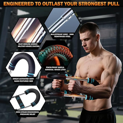 Twister Arm Trainer, Professional Adjustable Chest Shoulder Workout Equipment for Men & Women, Portable Detachable Upper Body Fitness with Anti-Slip Grips and 3 Resistance Levels