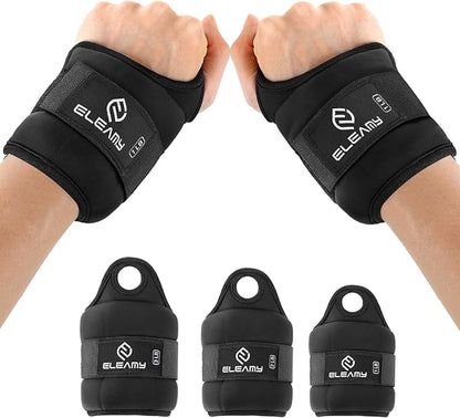 1 pair wrist weights with thumb loops and 1 pair ankle weights（total 2lb*4）