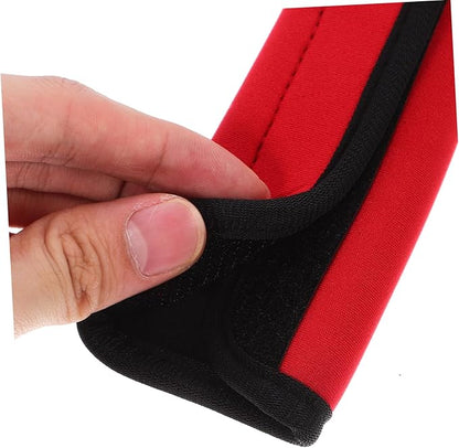 2Pcs Removable Polyester Barbell Pad with Non Skid Grip Cover for Weightlifting Dumbbell and Horizontal Bars Protection Training Accessory for Hip Thrusts and Pull Ups Red