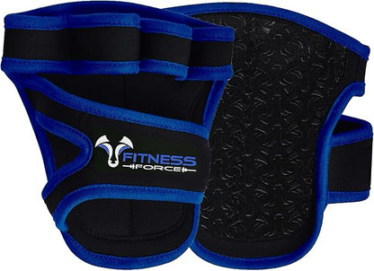 FITNESS FORCE Workout Gloves for Men & Women Partial Weight Lifting Gloves Non-Slip Gym Grip for Weight Lifting Calluses Guard Fingerless Exercise Gloves with Full Palm Protection