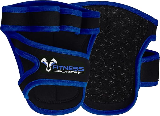 FITNESS FORCE Workout Gloves for Men & Women Partial Weight Lifting Gloves Non-Slip Gym Grip for Weight Lifting Calluses Guard Fingerless Exercise Gloves with Full Palm Protection