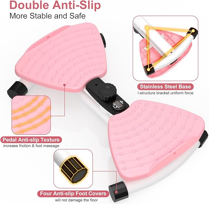 Waist Twister Machine Exercise, Ab Machine Adjustable Waist Twisting Fitness Tool，Noiseless Ab Twister Board for Women Men，Anti-Slip Home Gym Workout Equipment 300 lbs Weight Capacity