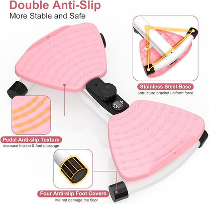 Waist Twister Machine Exercise, Ab Machine Adjustable Waist Twisting Fitness Tool，Noiseless Ab Twister Board for Women Men，Anti-Slip Home Gym Workout Equipment 300 lbs Weight Capacity