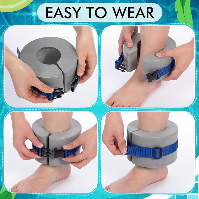 Water Aerobics Set for Aquatic Exercise 1 Pair Swimming Glove 2 Pcs Foam Swim Aquatic Cuffs Water Weights Pool Resistance Fitness Equipment for Swimming Training Workouts