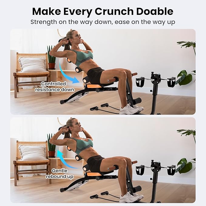 All-in-One Ab Workout Bench, Abdominal Machine, Ab Workout Bench for Home Gym, Multi-Functional Adjustable Abdominal Crunch Machine, Exercise Equipment for Total Body Workout