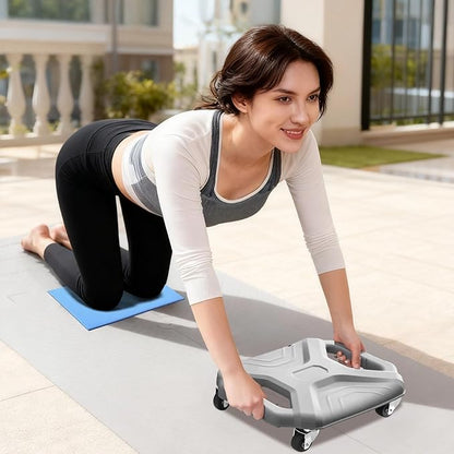 Gray Ab Roller Wheel, Core Trainer Ab Wheel With Knee Pad, Fitness Silent Gliding Disc For Home Gym