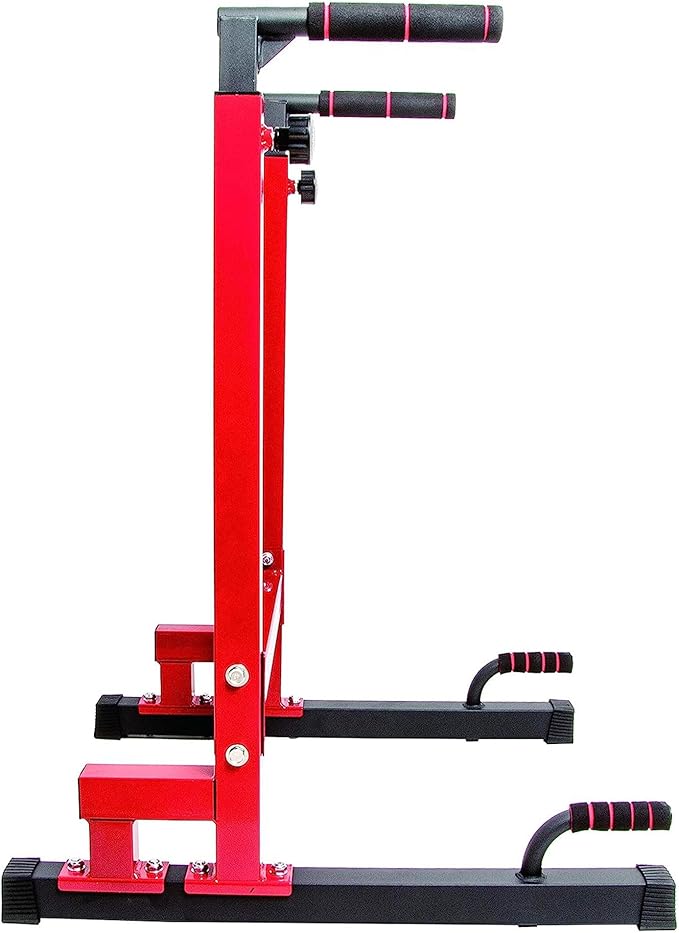 BalanceFrom Steel Frame Dip Station with Adjustable Height, 500 Pound Weight Capacity – Upper Body Workout Home Gym Equipment for Triceps, Push & Pull Ups, Leg Raises, and Bench Press