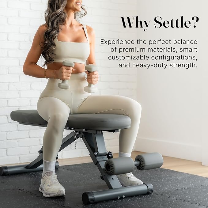 WeGym Fitness Bench, Adjustable, Collapsible, Comfortable, and Luxurious Home Gym Bench for Strength Training