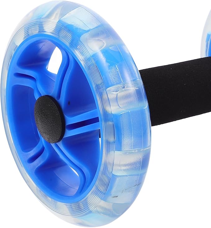 Dual Wheel Ab Roller Fitness Wheel Core Strength Trainer Blue for Home Gym Workout and Weight Loss Equipment