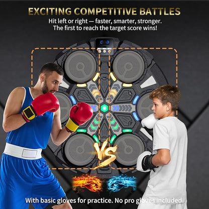 Music Boxing Machine for Kids/Adults - Bluetooth Boxing Training Equipment with 2 Gloves - Rechargeable Boxing Toy -No Mounted Wall Punching Pad -Workout Punch Machine for Agile Training/Stress Relief